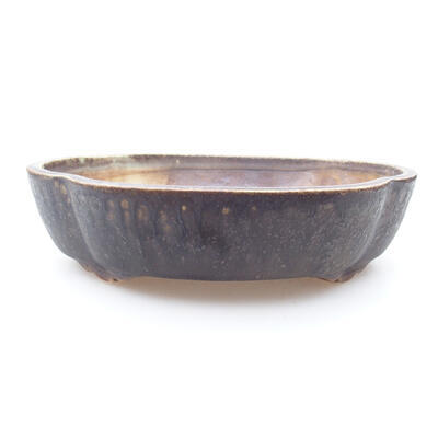 Ceramic bonsai bowl 17.5 x 15.5 x 4.5 cm, brown color - 1