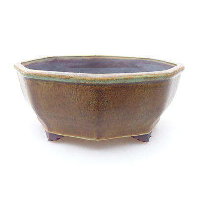 Ceramic bonsai bowl 15.5 x 15.5 x 6.5 cm, color green - 1