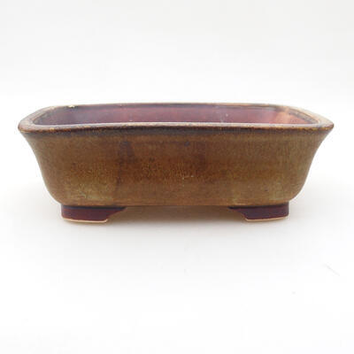 Ceramic bonsai bowl 14.5 x 12 x 4.5 cm, color green-brown - 1