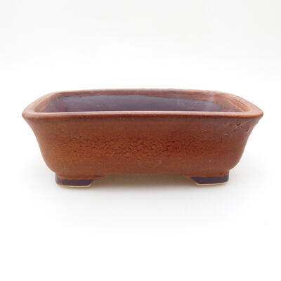 Ceramic bonsai bowl 14.5 x 12 x 4.5 cm, brown color - 1