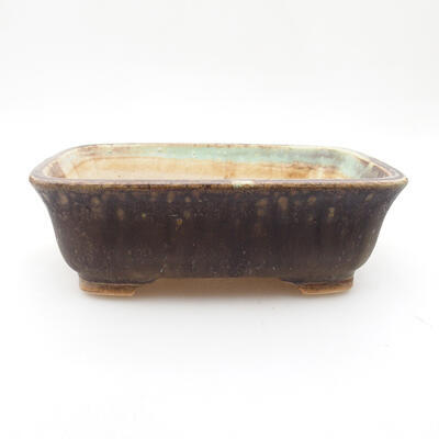 Ceramic bonsai bowl 14.5 x 12 x 4.5 cm, brown color - 1