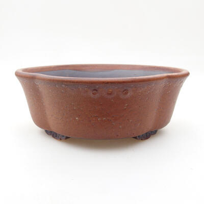 Ceramic bonsai bowl 14 x 13 x 5 cm, color brown - 1
