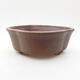Ceramic bonsai bowl 14 x 13 x 5 cm, color brown - 1/3