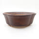 Ceramic bonsai bowl 14 x 13 x 5 cm, color brown - 1/3