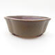 Ceramic bonsai bowl 14 x 13 x 5 cm, color green-brown - 1/3