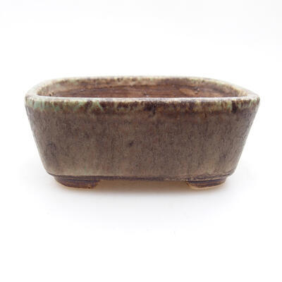 Ceramic bonsai bowl 9 x 8 x 3.5 cm, color green-brown - 1