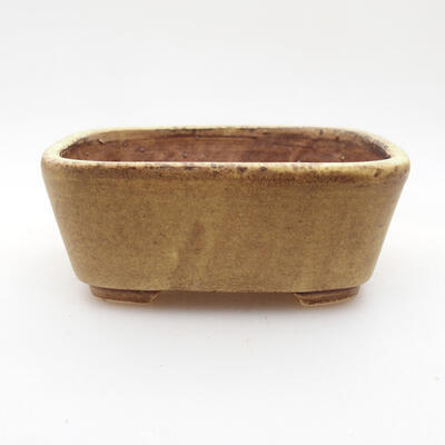 Ceramic bonsai bowl 9 x 8 x 3.5 cm, color yellow - 1