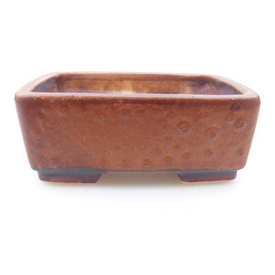 Ceramic bonsai bowl 9.5 x 8 x 3.5 cm, brown color - 1
