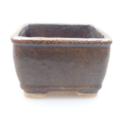 Ceramic bonsai bowl 6 x 6 x 4 cm, color brown - 1