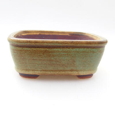 Ceramic bonsai bowl 9 x 8 x 3.5 cm, color green - 1