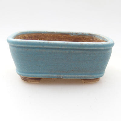 Ceramic bonsai bowl 9 x 8 x 3.5 cm, color blue - 1