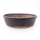 Ceramic bonsai bowl 15 x 13.5 x 4 cm, brown color - 1/3