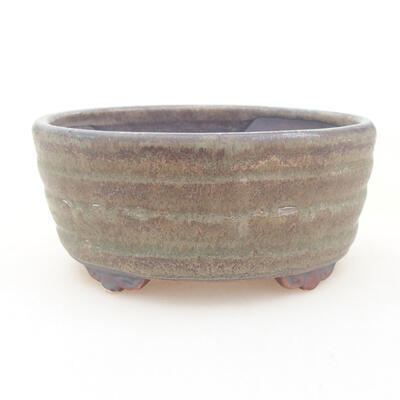Ceramic bonsai bowl 10.5 x 9 x 4.5 cm, color brown-green - 1