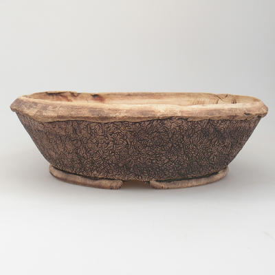 Ceramic bonsai bowl 25,8 x 25,8 x 9 cm, brown-green color - 1