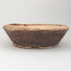Ceramic bonsai bowl 25,8 x 25,8 x 9 cm, brown-green color - 1/4