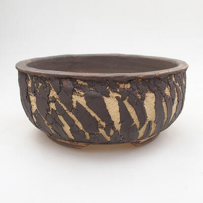 Ceramic bonsai bowl 16 x 16 x 7.5 cm, color cracked - 1