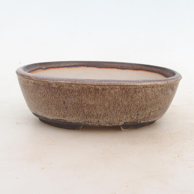 Bonsai bowl 19 x 13.5 x 6 cm, color brown-gray - 1