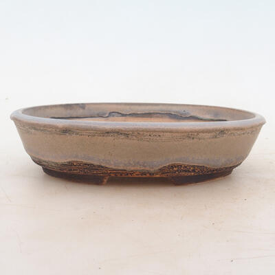 Bonsai bowl 18 x 13 x 4 cm, gray-beige color - 1
