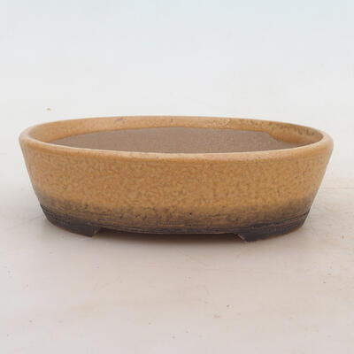 Bonsai bowl 16 x 13 x 4.5 cm, ocher color - 1