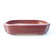 Ceramic bonsai bowl 12 x 8.5 x 2.5 cm, brown color - 1/3