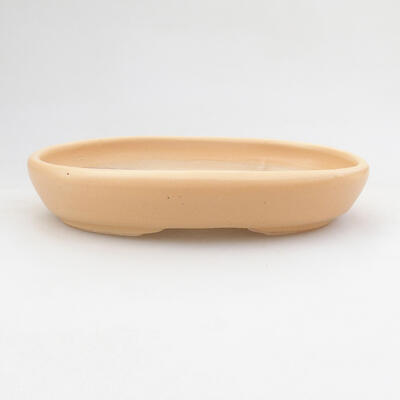 Ceramic bonsai bowl 13 x 9 x 2.5 cm, beige color - 1