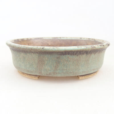 Ceramic bonsai bowl 12 x 11 x 3 cm, color green - 1