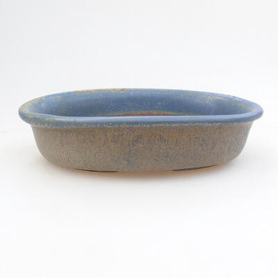 Ceramic bonsai bowl 14.5 x 10 x 3.5 cm, brown-blue color - 1