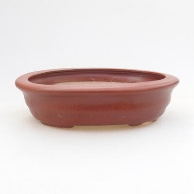Ceramic bonsai bowl 11 x 8.5 x 3 cm, brown color - 1