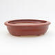 Ceramic bonsai bowl 11 x 8.5 x 3 cm, brown color - 1/3