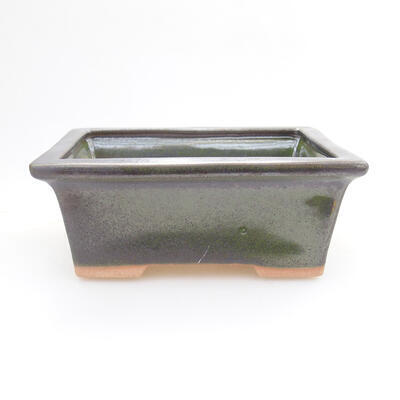 Ceramic bonsai bowl 11 x 8 x 4.5 cm, color green - 1