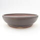 Ceramic bonsai bowl 18.5 x 18.5 x 5 cm, brown color - 1/3