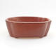 Ceramic bonsai bowl 10 x 7.5 x 4 cm, brown color - 1/3