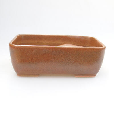 Ceramic bonsai bowl 15.5 x 11 x 5.5 cm, brown color - 1