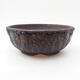 Ceramic bonsai bowl 16 x 16 x 6.5 cm, color crack yellow - 1/3