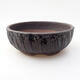Ceramic bonsai bowl 15.5 x 15.5 x 6 cm, crack black - 1/3