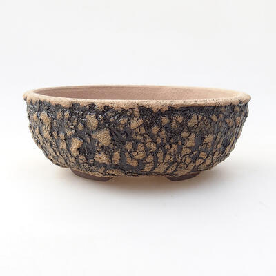 Ceramic bonsai bowl 15 x 15 x 5.5 cm, crack black - 1