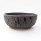 Ceramic bonsai bowl 16 x 16 x 6.5 cm, color crack black - 1/3