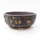 Ceramic bonsai bowl 15 x 15 x 6.5 cm, color crack yellow - 1/3