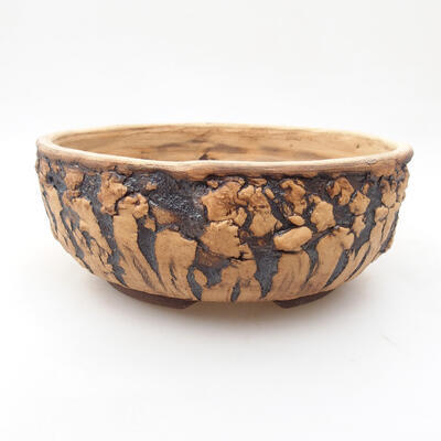Ceramic bonsai bowl 17.5 x 17.5 x 7 cm, crack black - 1