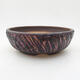 Ceramic bonsai bowl 17.5 x 17.5 x 6 cm, cracked purple color - 1/3