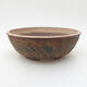 Ceramic bonsai bowl 17.5 x 17.5 x 6 cm, color crack green - 1/3
