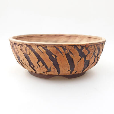 Ceramic bonsai bowl 19 x 19 x 7.5 cm, color cracked - 1