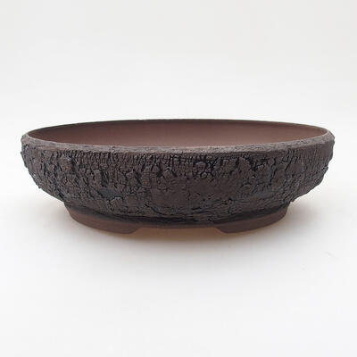 Ceramic bonsai bowl 20 x 20 x 5.5 cm, color crack black - 1
