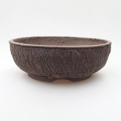 Ceramic bonsai bowl 20 x 20 x 7 cm, color crack black - 1