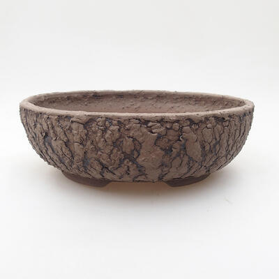 Ceramic bonsai bowl 20 x 20 x 6.5 cm, crack black - 1