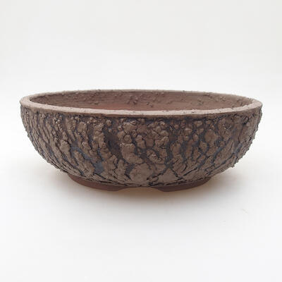 Ceramic bonsai bowl 21 x 21 x 7 cm, crack black - 1