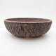 Ceramic bonsai bowl 21 x 21 x 7 cm, crack black - 1/3