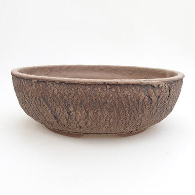 Ceramic bonsai bowl 23.5 x 23.5 x 8 cm, crack black - 1