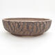 Ceramic bonsai bowl 23.5 x 23.5 x 7.5 cm, crack black - 1/3