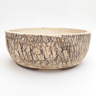 Ceramic bonsai bowl 20.5 x 20.5 x 8.5 cm, crack black - 1